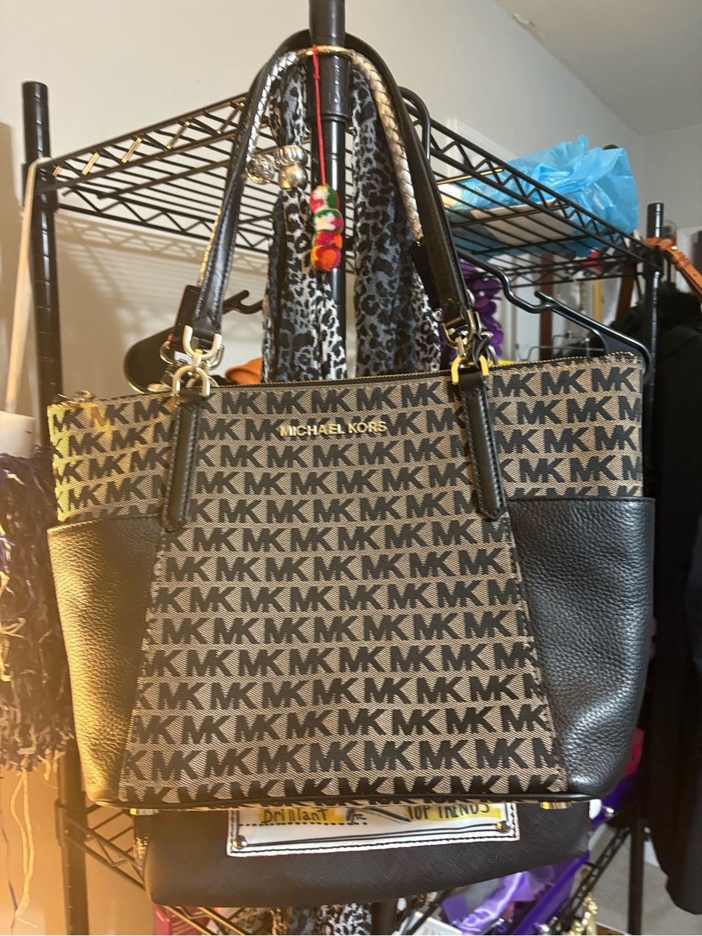 Michael Kors Brown and Black Signature MK Tote